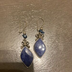 Vintage Handmade Dangling Blue Gemstone